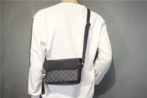 Herren graue Karomuster Umhängetasche lässige Messenger Crossbody Tasche stilvoller Rucksack