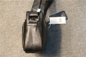 Herren schwarze PU Leder Umhängetasche lässige Crossbody Tasche stilvolles Accessoire