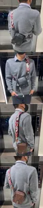 Borsa a tracolla verticale da uomo borsa casual con cinghia colorata per uso quotidiano