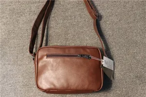 Braune Kunstleder Umhängetasche für Herren lässige Freizeittasche Crossbody Tasche