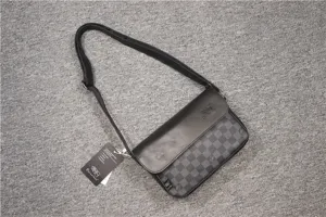 Herren Mode Karo Umhängetasche lässige Messenger Schultertasche mit verstellbarem Gurt