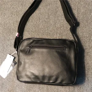 Men's black casual crossbody bag simple shoulder bag daily outdoor commuter bag travel pack
