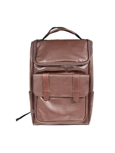 Zaino in pelle marrone da uomo, borsa scolastica vintage e zainetto da viaggio per lavoro.