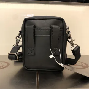 Men black vertical shoulder bag casual soft leather crossbody bag stylish everyday wear