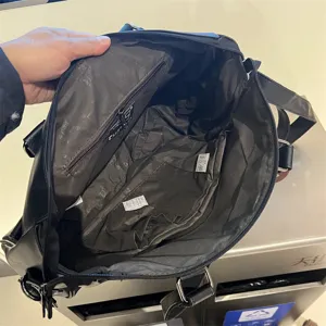 Sac à bandoulière homme affaires décontracté grande capacité voyage ordinateur noir
