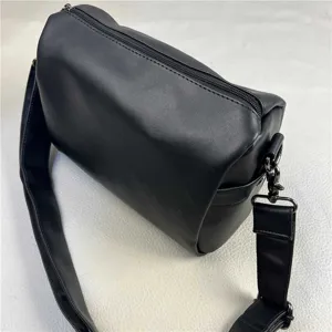 Men Women Casual Commuter Crossbody Shoulder Bag PU Leather Nylon Daily Travel Multi Pocket Messenger Bag