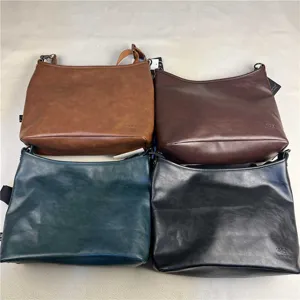 Men's leather shoulder bag casual large capacity crossbody tote multi-color main view variant