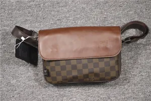 Threebox braune karierte Herren Umhängetasche lässige Messenger Tasche stilvoll täglich.