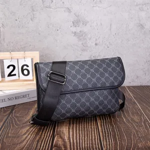 Men vintage crossbody bag retro messenger shoulder bag stylish soft leather daily bag