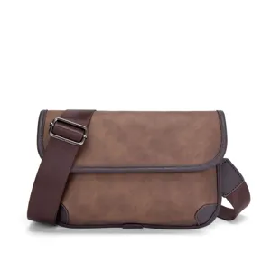 Men's Vintage Crossbody Bag Soft Leather Casual Messenger Bag Fashion Shoulder Bag