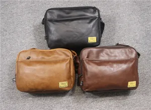 Three-box fashion casual messenger bag for men and women, stylish horizontal shoulder bag.