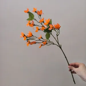 Oranje kunstmatige orchidee bloemtak zijden bloem voor DIY ambachten en decoratie.