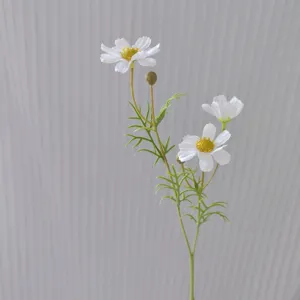 White artificial cosmos flower detail, perfect for DIY hairpins and craft decorations.