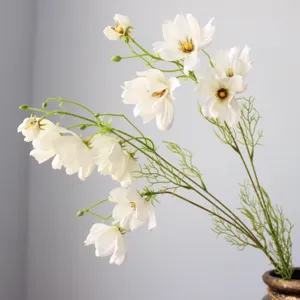 Artificial Cosmos Silk Flowers Multi Head Long Stem Fake Floral For Home Decoration Wedding Party Photography Props