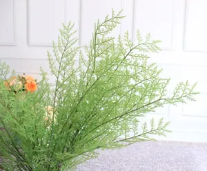 Artificial green plant 9-forked bamboo leaves floral arrangement plastic foliage