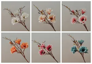 Artificial magnolia branch simulation flowers EVA touch home decor floral arrangement variant grid