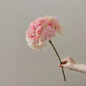 Singolo stelo di fiore di ortensia artificiale in seta per decorazioni casa matrimonio