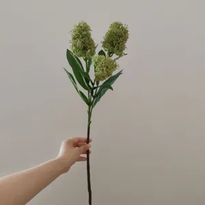 Artificial skimmia berry branch greenery stem for home decor, wedding or photography props.