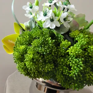 Modern artificial flower bouquet home decor silk floral arrangement photography ornament detail
