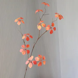 Artificial autumn leaf branch fake plant stems for home decor flower arrangement detail