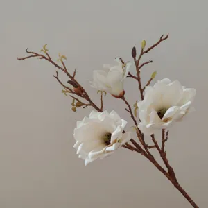 Artificial Magnolia Flower Branch Fake Silk Floral For Home Decor Wedding Photography Props New Chinese Style