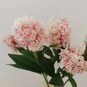 Artificial silk flowers pink white clusters floral bouquet home decor wedding party props