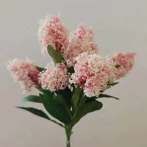 Artificial Skimmia Flower Branch 3 Heads Silk Flower Fake Plant For Home Decor Wedding Party Photography Props