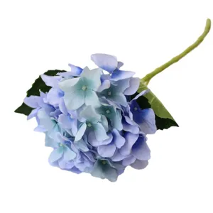 Ortensia blu artificiale stelo singolo fiore di seta finto per arredamento e foto