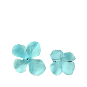 Light blue fabric hydrangea petals DIY handmade craft floral accessories for decoration.