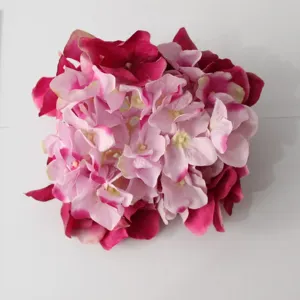 Artificial hydrangea flower head silk flower for DIY wedding home party decoration and floral backgrounds.