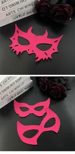 Sexy pink leather eye mask devil horn bat wing mask for party masquerade adult costume