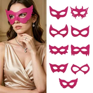 Women Sexy Pink Leather Eye Mask Cat Ear Bat Wings Face Mask For Roleplay Halloween Costume Masquerade Party Accessories