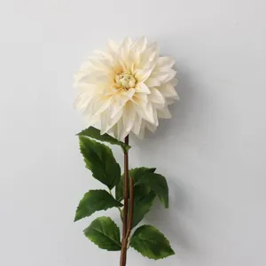 Single stem large artificial dahlia faux silk flower for home decor wedding party photography prop