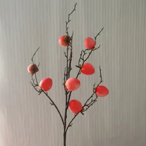Ramo di cachi artificiale stelo di frutta finta per decorazioni domestiche esposizione