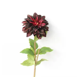 Artificial single stem dahlia flower silk decorative floral for home decor and wedding props
