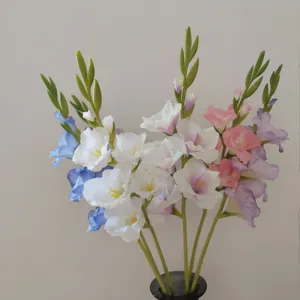 Artificial gladiolus flower faux floral arrangement for home decor living room display