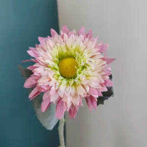 Girasol teddy artificial flor de seda decoración del hogar rosa amarillo arreglo floral vibrante.