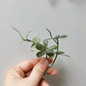 Artificial green leaf branch DIY craft floral accessory for corsage wrist flower hat decor