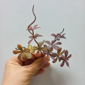 Artificial 5-petal PVC leaf vine for DIY craft, corsage, and hat accessory details.