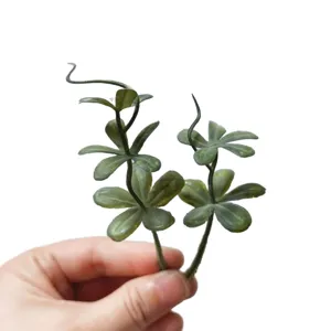 Artificial green leaves PVC flower stems DIY craft decoration accessories for handmade craft project.