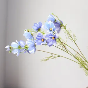 Detailed shot of 86cm artificial cosmos flower branch, perfect for wedding home decor.