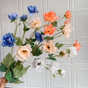 Bouquet di fiori artificiali in seta multi-testa per decorazione casa matrimonio.