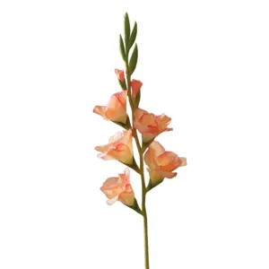 Single stem artificial gladiolus flower for home decor living room photography display use.