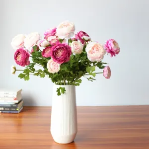 3 Heads Artificial Peony Silk Flower Branch Fake Floral Home Wedding Photography Decor