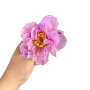 Tête de fleur artificielle violette en soie pour accessoire de bricolage coiffe Hanfu photographie