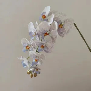 3D printed artificial phalaenopsis orchid branch detail view, soft touch decorative flower