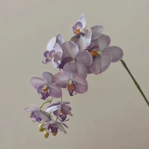 Lifelike artificial Phalaenopsis orchid single branch flower for elegant home decor design