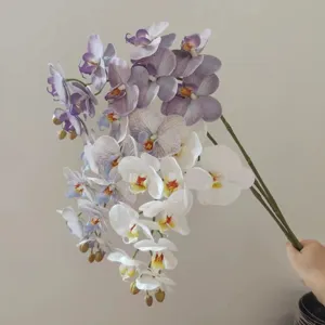Detail shot of artificial phalaenopsis orchid, 3D printed touch floral decor for home.
