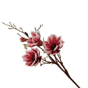 Artificial magnolia flower branch fake silk flowers for home decoration living room decor