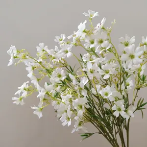 Artificial white clematis flower detail, perfect for home decor, DIY crafts, and photography backdrop.